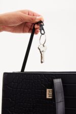 The Large Work Tote in Black Croc - Image 7