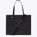 The Large Work Tote in Black Croc
