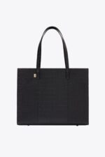 The Large Work Tote in Black Croc - Image 13