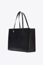 The Large Work Tote in Black Croc - Image 2