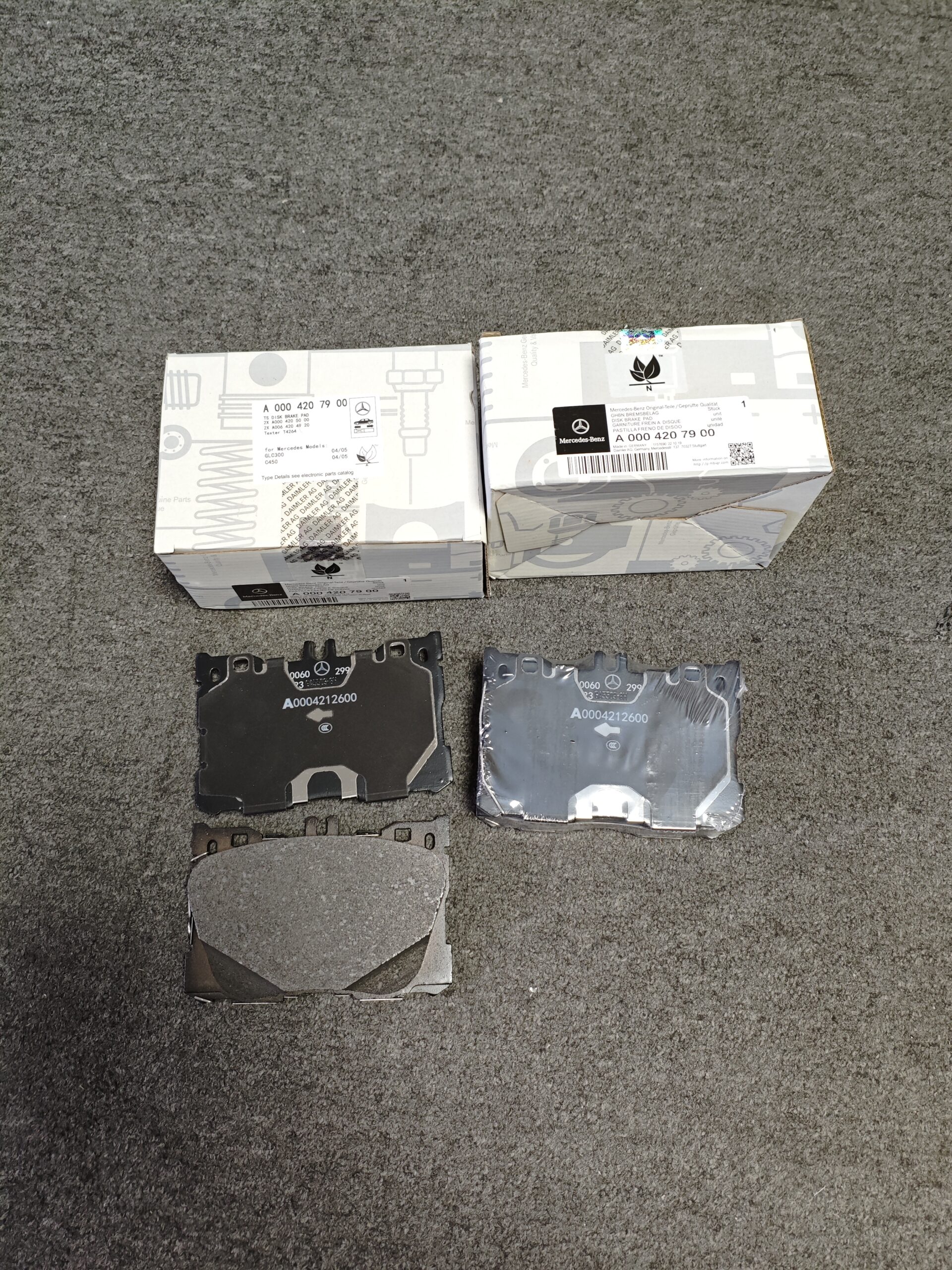 f6d623f6a06966b417305668716ae68 A0004207900 A0004205000 A0004204900 Mercedes-Benz C257 W205 W213 Front Wheel Brake Pad Set 0004207900 0004205000 0004204900 - Image 1